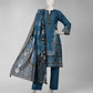 Blue Printed Khaddar Slub Unstitched 3Pc