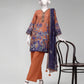 Brown Printed Dobby Unstitched 2Pc