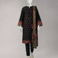 Black Yarn Dyed Jacquard Unstitched 3Pc