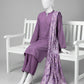Purple Embroidered Khaddar Slub Unstitched 3Pc