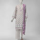 Off White Printed Khaddar Slub Unstitched 3Pc