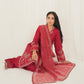 3PC - Embroidered Cambric Suit With Farshi Shalwaar