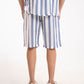 TEXTURED STRIPED-COTTON SHORTS
