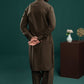 Dark Brown - Stitched Shalwar Kameez - SWSB24