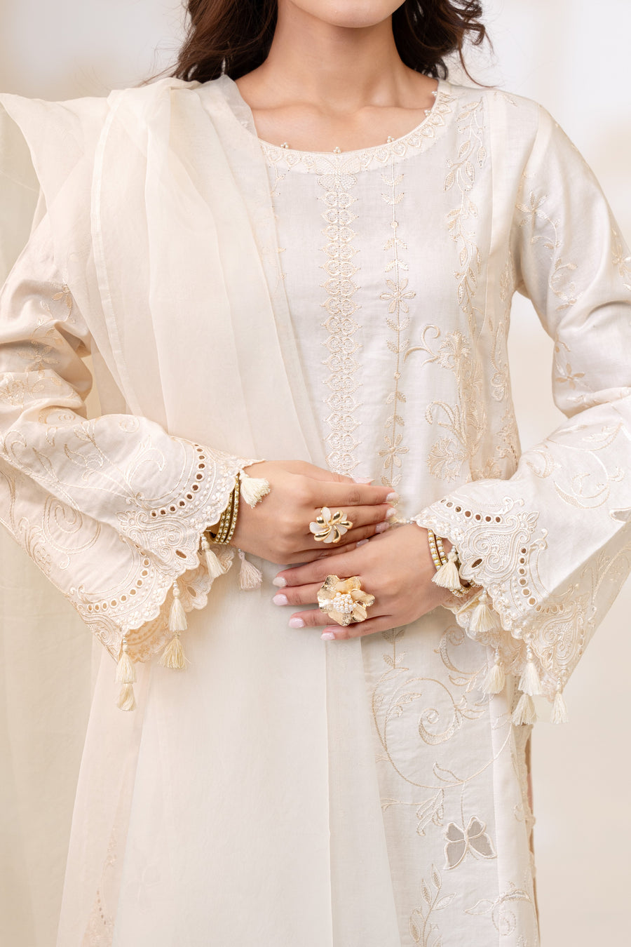 Stitched 3Pc - Cotton Satin - NPSCS3141
