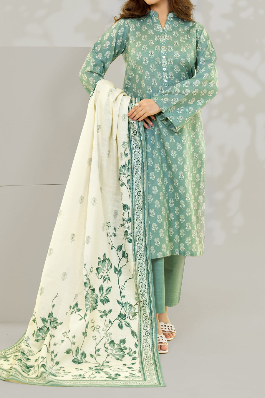 Stitched 3Pc - Printed Khaddar - NPWKDP3010