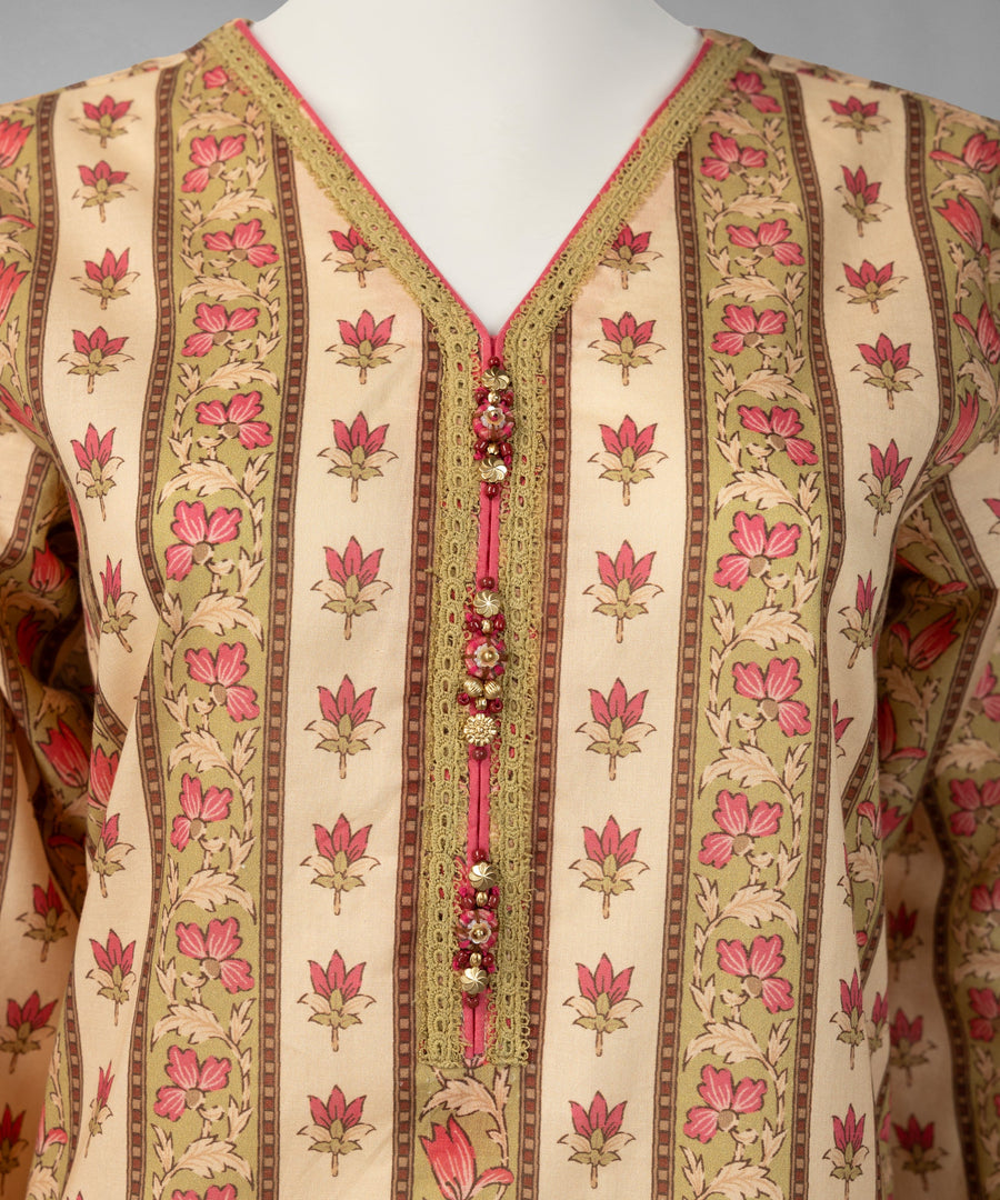 Multicolor Printed Cambric Unstitched 3Pc