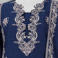 Navy Blue Embroidered Khaddar Slub Unstitched 3Pc
