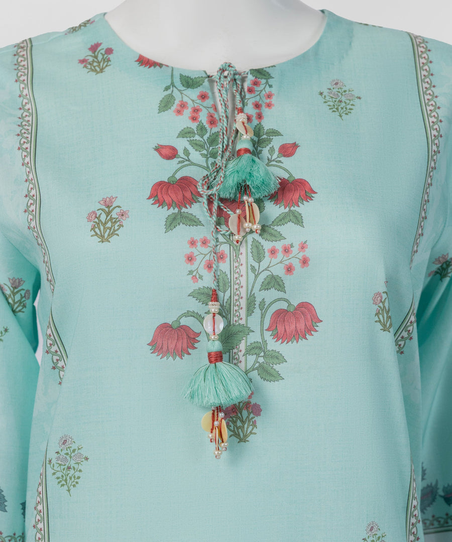 Pink Embroidered Khaddar Slub Unstitched 3Pc