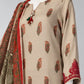 Beige Embroidered Pashmina Unstitched 3Pc