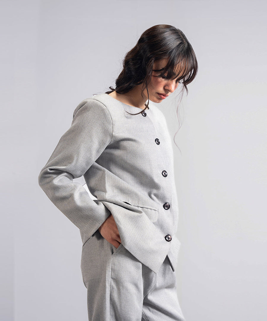 Woven Wool Blazer