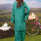 Stitched 2Pc -Embroidered Cotton Satin Suit - NPSCSE2118