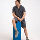 TEXTURED STRIPED-COTTON SHORTS