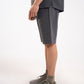 TEXTURED STRIPED-COTTON SHORTS