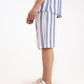 TEXTURED STRIPED-COTTON SHORTS