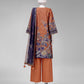 Brown Printed Dobby Unstitched 2Pc