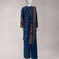Blue Yarn Dyed Jacquard Unstitched 3Pc