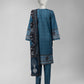 Blue Printed Cambric Unstitched 3Pc