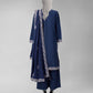 Navy Blue Embroidered Khaddar Slub Unstitched 3Pc