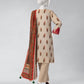 Beige Embroidered Pashmina Unstitched 3Pc