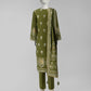 Green Yarn Dyed Jacquard Unstitched 3Pc