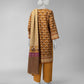 Light Brown Printed Khaddar Slub Unstitched 3Pc