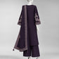 Purple Embroidered Khaddar Slub Unstitched 3Pc