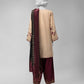 Beige Embroidered Dobby Unstitched 3Pc