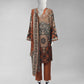 Brown Printed Light Khaddar Slub Unstitched 3Pc