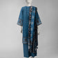 Blue Printed Khaddar Slub Unstitched 3Pc