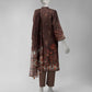 Brown Printed Dobby Unstitched 2Pc