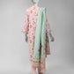 Peach Printed Cambric Unstitched 3Pc