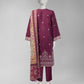 Purple Printed Cambric Unstitched 3Pc