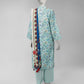 Blue Printed Cambric Unstitched 3Pc