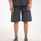 TEXTURED STRIPED-COTTON SHORTS
