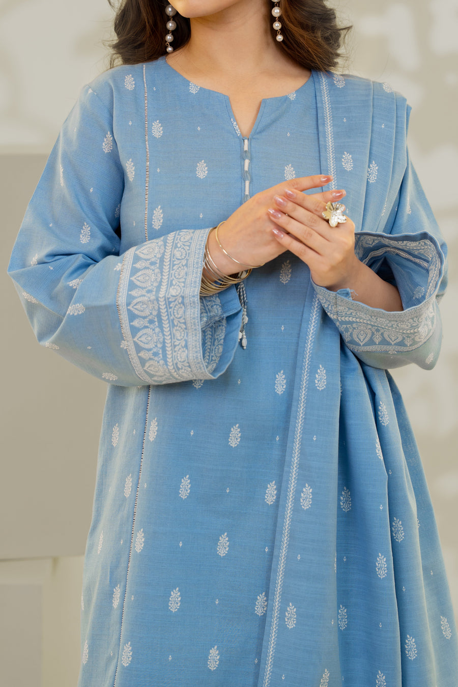 Stitched 3Pc - Printed Khaddar - NPWKDP3007