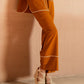 Caramel Striped Crepe Pants