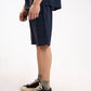 TEXTURED STRIPED-COTTON SHORTS