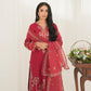 3PC - Embroidered Cambric Suit With Farshi Shalwaar