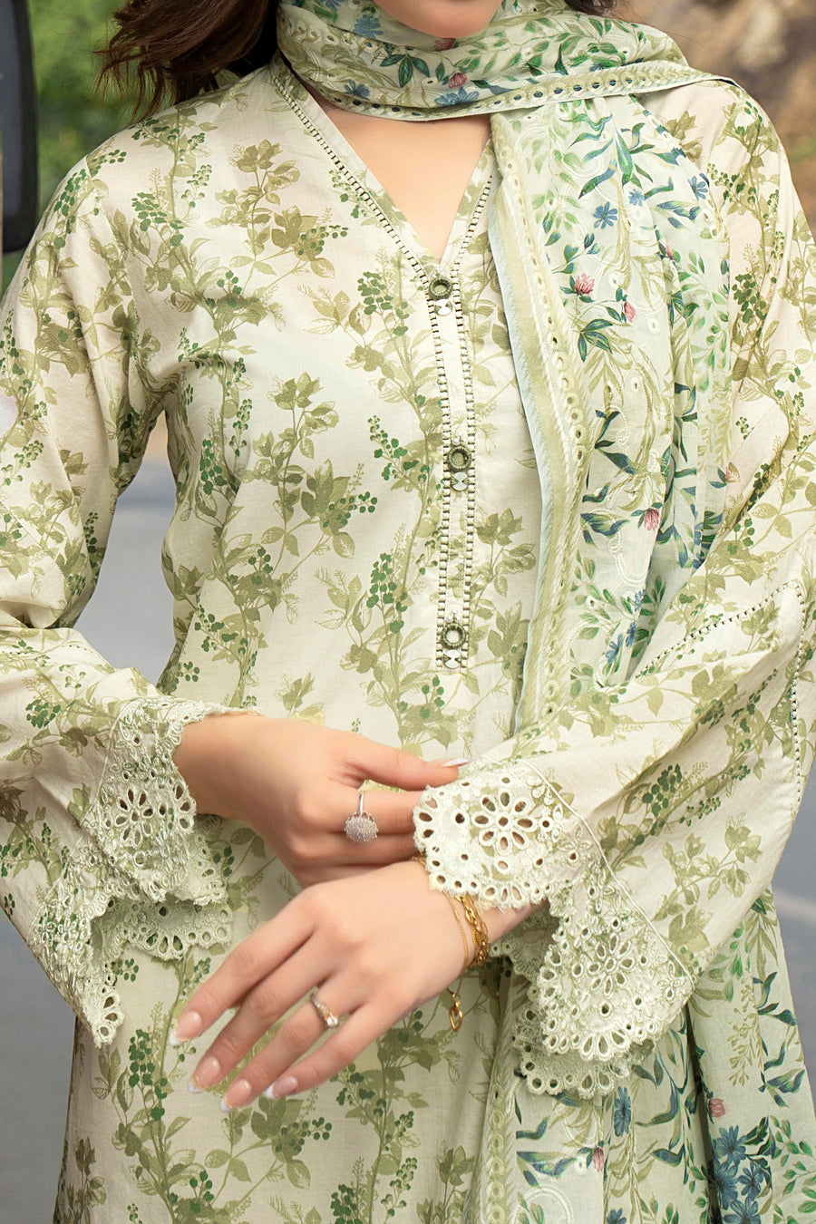 Stitched 3Pc - Embroidered Lawn - NPSSE3152