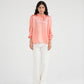 Silk Top With Ruffled Neck