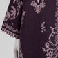 Purple Embroidered Khaddar Slub Unstitched 3Pc