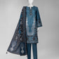 Blue Printed Cambric Unstitched 3Pc