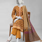 Light Brown Printed Khaddar Slub Unstitched 3Pc