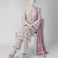 Off White Printed Khaddar Slub Unstitched 3Pc