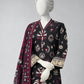 Black Embroidered Cambric Unstitched 3Pc