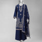 Navy Blue Embroidered Khaddar Slub Unstitched 3Pc