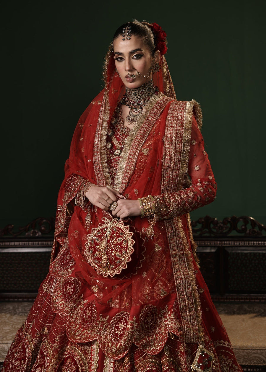 rang-e-bahar net Red 4Pc suit aylin-10-S
