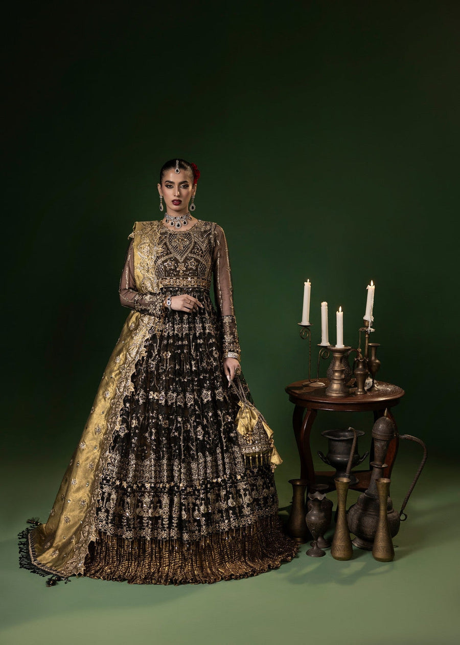 rang-e-bahar net Black 4Pc suit mahru-5-S