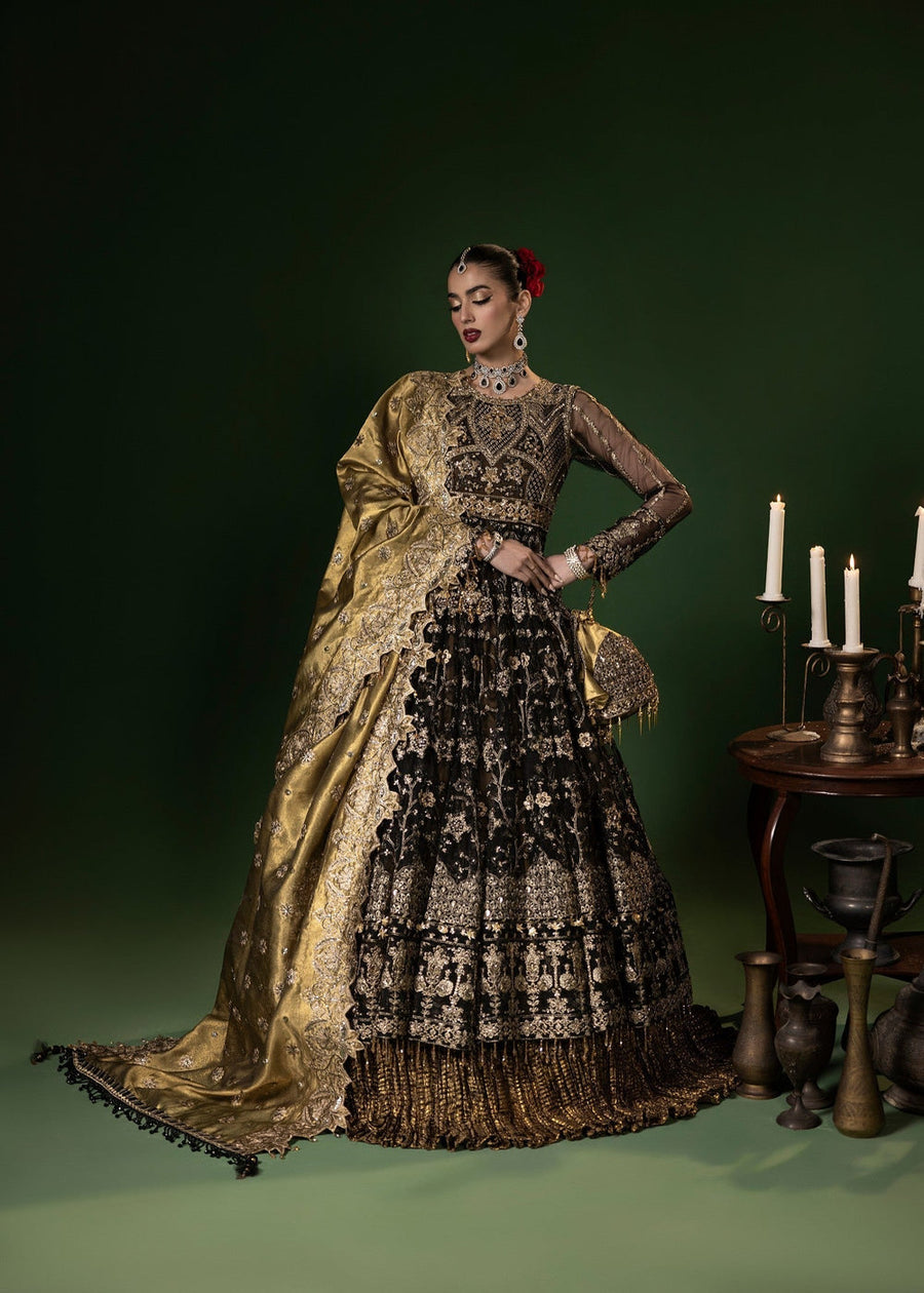 rang-e-bahar net Black 4Pc suit mahru-5-S